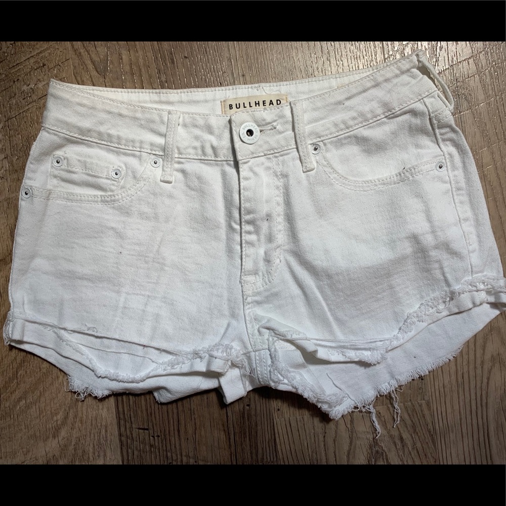 White denim shorts